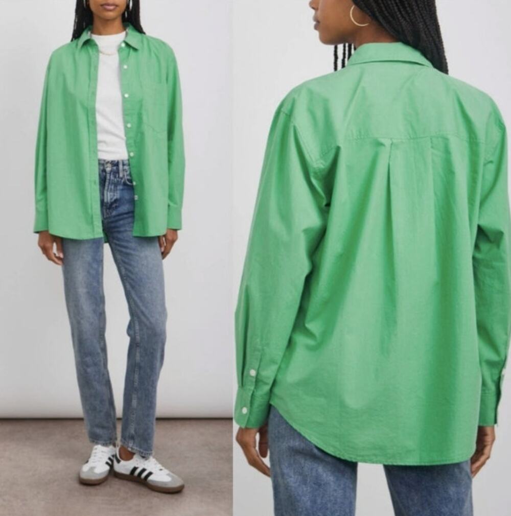 Rails Kelly Green Arlo Organic Cotton Blend Button Down Shirt Size M